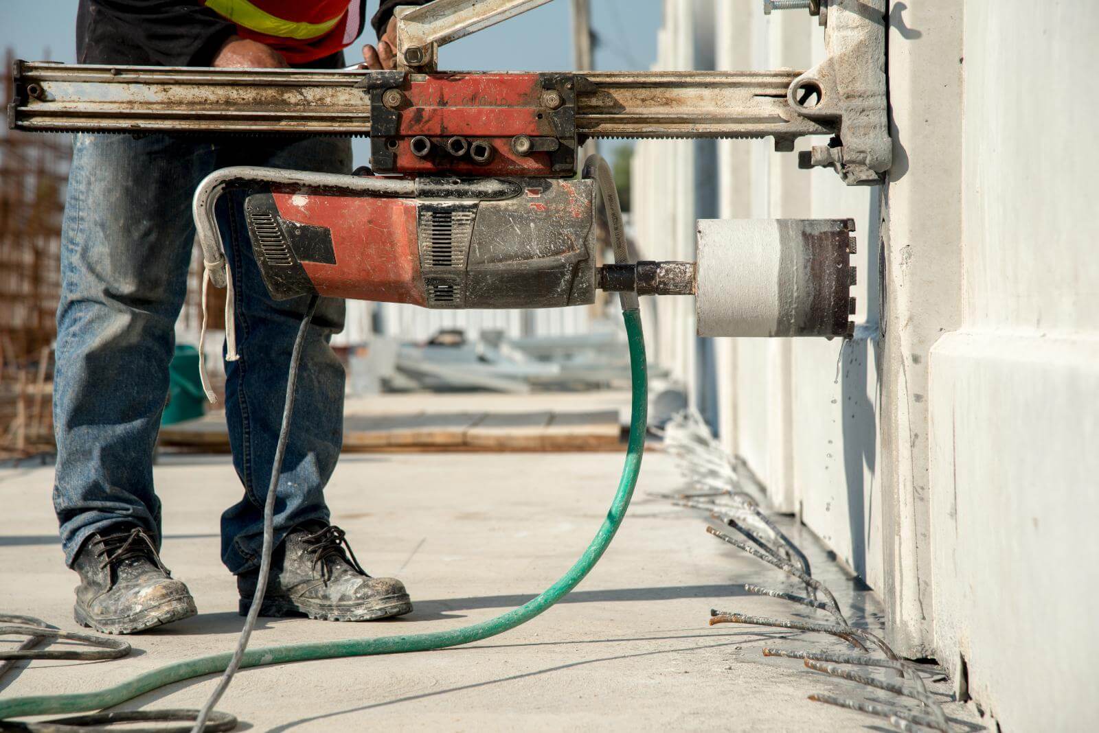 Drilling holes in concrete